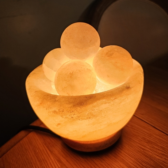 Salt lamp with 5 balls massage light pink - Picture 7 of 9